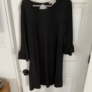 Pink Rose black dress